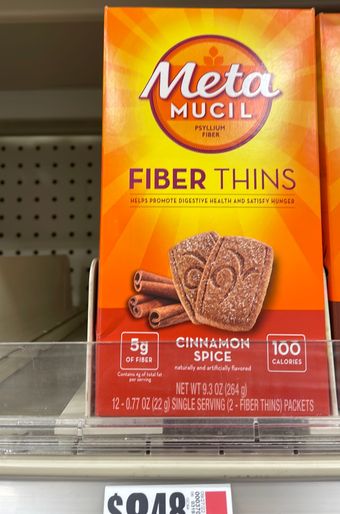 Metamucil, Metamucil Fiber Wafers 12 Ea, barcode: 0037000740926, has 2 potentially harmful, 2 questionable, and
3 added sugar ingredients.