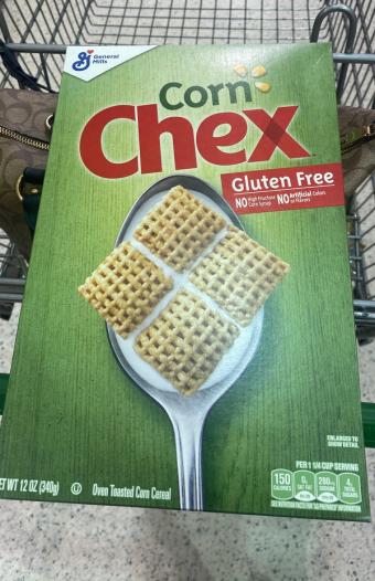 Chex, Corn Chex Breakfast Cereal, Gluten Free, 12 oz Box, barcode: 0016000487963, has 0 potentially harmful, 2 questionable, and
1 added sugar ingredients.