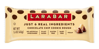 LÄRABAR, Larabar Chocolate Chip Cookie Dough Fruit & Nut Bar, barcode: 0021908509372, has 0 potentially harmful, 0 questionable, and
1 added sugar ingredients.