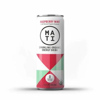 Mati Inc., RASPBERRY MINT SPARKLING ORGANIC ENERGY DRINK, RASPBERRY MINT, barcode: 0859466005230, has 0 potentially harmful, 1 questionable, and
    0 added sugar ingredients.