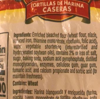Guerrero, Guerrero Tortillas 20 ea, barcode: 0048564070022, has 4 potentially harmful, 7 questionable, and
1 added sugar ingredients.