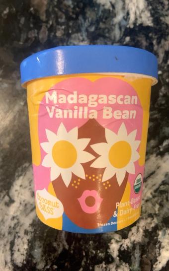 Bliss Unlimited, Llc, ORGANIC MADAGASCAN VANILLA BEAN 100% PLANT BASED DAIRY-FREE FROZEN DESSERT, MADAGASCAN VANILLA BEAN, barcode: 0896767001028, has 0 potentially harmful, 1 questionable, and
    1 added sugar ingredients.