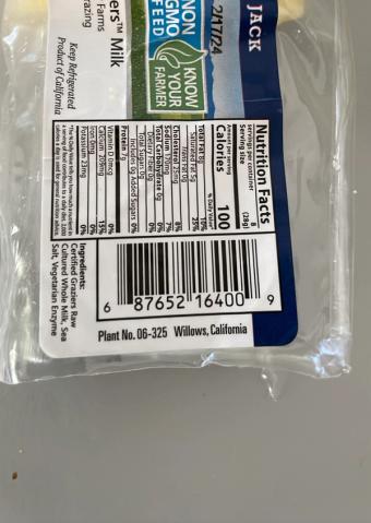 Sierra Nevada Cheese Co., RAW MONTEREY JACK GRASS-FED CHEESE, RAW MONTEREY JACK, barcode: 0687652164009, has 0 potentially harmful, 0 questionable, and
    0 added sugar ingredients.