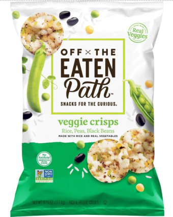 Off The Eaten Path, Off the Eaten Path Veggie Crisps, barcode: 028400647267, has 0 potentially harmful, 1 questionable, and
    0 added sugar ingredients.