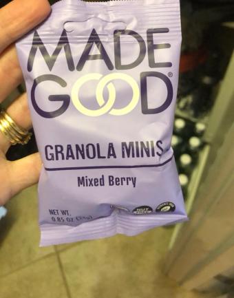 Made Good, Mixed Berry Granola Minis, barcode: 0687456221052, has 0 potentially harmful, 2 questionable, and
    3 added sugar ingredients.