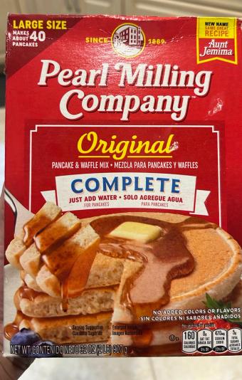 Pearl Milling Company, Pearl Milling Company Large Size Complete Original Pancake & Waffle Mix 32 oz, barcode: 0030000650707, has 2 potentially harmful, 6 questionable, and
    3 added sugar ingredients.