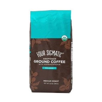 Four Sigmatic, BALANCE Ground Coffee with Ashwagandha & Eleuthero Adaptogens Half Caffeine - Bag, barcode: 816897021802, has 0 potentially harmful, 0 questionable, and
    0 added sugar ingredients.