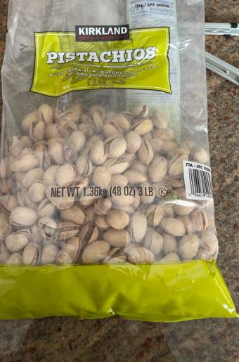 Kirkland Signature, Kirkland In Shell Pistachios 3LBS, barcode: 0096619545346, has 0 potentially harmful, 0 questionable, and
    0 added sugar ingredients.