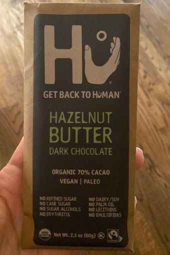 Hu Products Llc, HAZELNUT BUTTER ORGANIC 70% CACAO DARK CHOCOLATE, HAZELNUT BUTTER, barcode: 0850180006060, has 0 potentially harmful, 0 questionable, and
    1 added sugar ingredients.