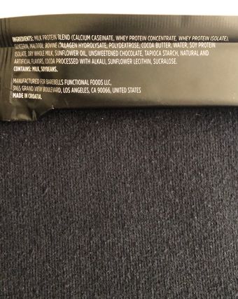 Barebells, Barebells Cookies & Cream Protein Bar 1.94 Oz, barcode: 0850000429116, has 5 potentially harmful, 4 questionable, and
0 added sugar ingredients.