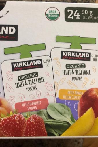 Kirkland Signature, Kirkland Signature Organic Apple Strawberry Spinach/apple Mango Yellow Carrot Peach Fruit & Vegetable Pouches 24 Pouches 90 G Pouch 24 Ea, barcode: 0096619027446, has 0 potentially harmful, 0 questionable, and
    0 added sugar ingredients.