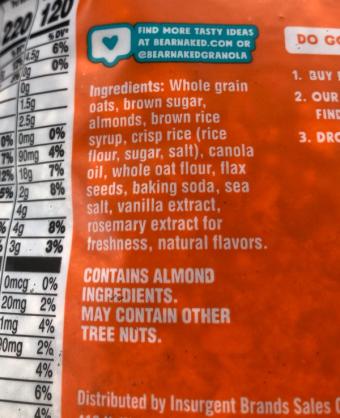 Alluring Lures & Tackle Co, Llc, V'NILLA ALMOND FLAVORED GRANOLA, V'NILLA ALMOND, barcode: 0856416000710, has 0 potentially harmful, 1 questionable, and
2 added sugar ingredients.
