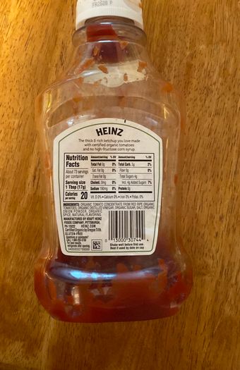 Heinz, Heinz 88 Oz Tomato Ketchup Organic 1 Bottle Each (00013000307444), barcode: 0013000307444, has 0 potentially harmful, 1 questionable, and
1 added sugar ingredients.
