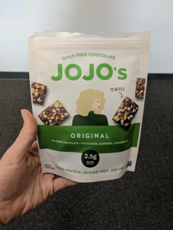 Jojo's, Jojo's Original Chocolate Bites 10 ea, barcode: 0868089000485, has 0 potentially harmful, 1 questionable, and
    1 added sugar ingredients.