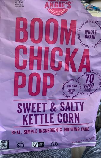 Angie's Artisan Treats, Llc, SWEET & SALTY KETTLE CORN, SWEET & SALTY, barcode: 0818780011938, has 0 potentially harmful, 1 questionable, and
    1 added sugar ingredients.