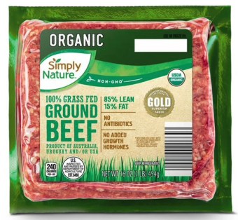 Simply Nature, Grass Fed Ground Beef, 85% Lean, barcode: 4099100310030, has 0 potentially harmful, 0 questionable, and
    0 added sugar ingredients.