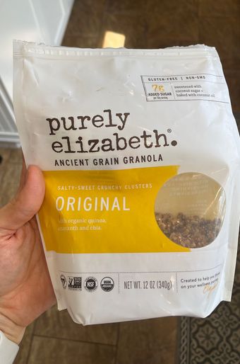 Purely Elizabeth , ORIGINAL ANCIENT GRAIN GRANOLA, barcode: 0855140002175, has 0 potentially harmful, 0 questionable, and
    1 added sugar ingredients.