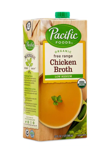 Pacific Foods Of Oregon, Inc., ORGANIC FREE RANGE CHICKEN BROTH, CHICKEN, barcode: 0052603054454, has 0 potentially harmful, 0 questionable, and
    1 added sugar ingredients.
