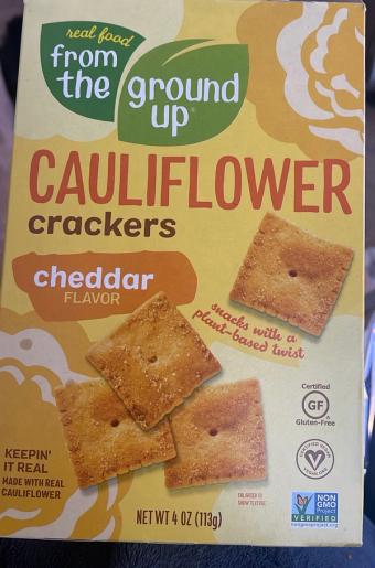 Earthly Treats, Llc, CHEDDAR FLAVOR CAULIFLOWER CRACKERS, CHEDDAR, barcode: 0810571030050, has 1 potentially harmful, 3 questionable, and
    1 added sugar ingredients.