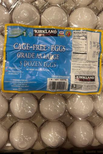 Kirkland Signature Large Eggs, Cage Free, 5 Dozen