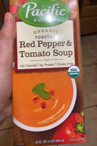 Pacific Foods Of Oregon, Inc., ROASTED RED PEPPER & TOMATO ORGANIC SOUP, ROASTED RED PEPPER & TOMATO, barcode: 0052603041843, has 0 potentially harmful, 0 questionable, and
    1 added sugar ingredients.