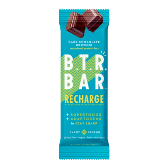B.T.R Bar, Dark Chocolate Brownie RECHARGE B.T.R Bar, barcode: 860003966921, has 0 potentially harmful, 1 questionable, and
    1 added sugar ingredients.