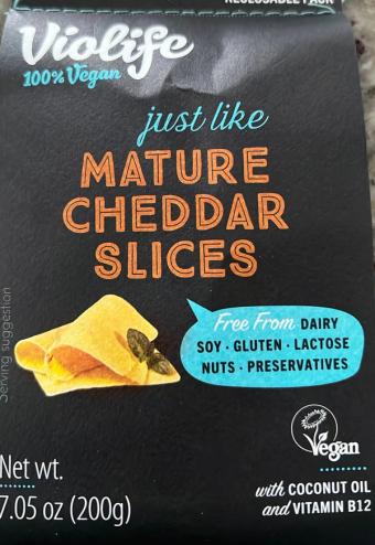 Violife, Violife Just Like Mature Cheddar Slices 10 ea, barcode: 0810934030109, has 0 potentially harmful, 0 questionable, and
0 added sugar ingredients.