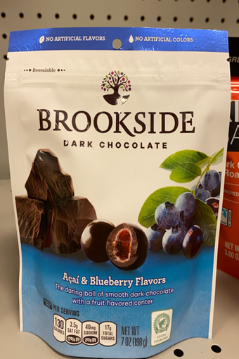 Brookside, DARK CHOCOLATE, ACAI & BLUEBERRY, barcode: 0068437389716, has 2 potentially harmful, 5 questionable, and
3 added sugar ingredients.