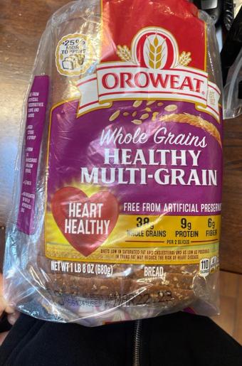 Bimbo Bakeries Usa, Inc., HEALTHY MULTI-GRAIN BREAD, MULTI-GRAIN, barcode: 0073130003678, has 2 potentially harmful, 4 questionable, and
    1 added sugar ingredients.