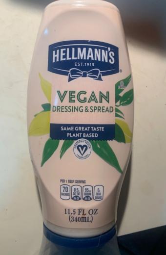 Hellmann's, Hellmann's Vegan Dressing & Spread 11.5 fl oz, barcode: 0048001013742, has 0 potentially harmful, 5 questionable, and
1 added sugar ingredients.
