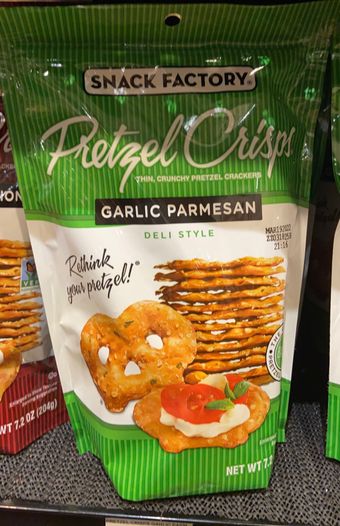 Snack Factory Inc, GARLIC PARMESAN, barcode: 0049508006107, has 3 potentially harmful, 4 questionable, and
    3 added sugar ingredients.