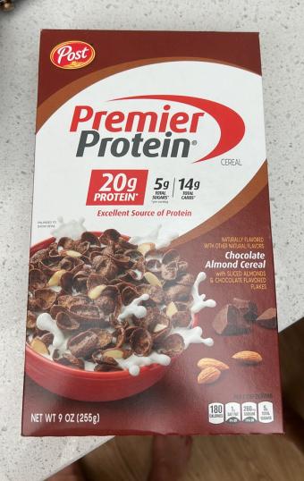 Premier Protein, Premier Protein Chocolate Almond Cereal 9 oz, barcode: 0884912377500, has 1 potentially harmful, 2 questionable, and
    1 added sugar ingredients.