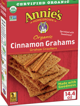 General Mills, Inc., ORGANIC GRAHAM CRACKERS, CINNAMON, barcode: 0013562000517, has 0 potentially harmful, 2 questionable, and
    3 added sugar ingredients.