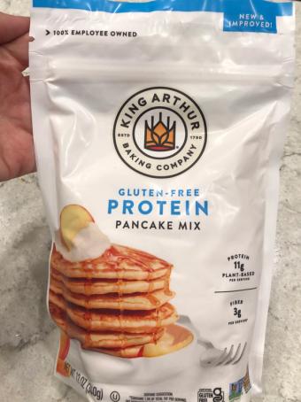 King Arthur Baking Company, Gluten Free Protein Pancake Mix, barcode: 0071012060160, has 1 potentially harmful, 0 questionable, and
    0 added sugar ingredients.