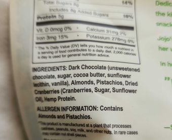 Jojo's Chocolate, Original jojo's guilt free chocolate, barcode: 0868089000447, has 0 potentially harmful, 1 questionable, and
1 added sugar ingredients.