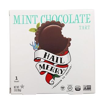 Hail Merry, Inc., HAIL MERRY, CHOCOLATE MINT MIRACLE TART, barcode: 0897053001142, has 0 potentially harmful, 1 questionable, and
    1 added sugar ingredients.