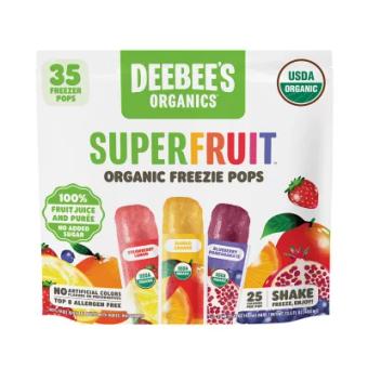 Deebee's Organics, Organic Superfruit Freezie, barcode: 0838913000271, has 0 potentially harmful, 3 questionable, and
0 added sugar ingredients.