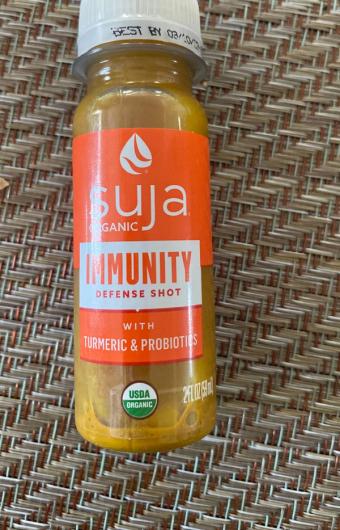 Suja Life, Llc, IMMUNITY DEFENSE SHOT WITH TURMERIC & PROBIOTICS, barcode: 0818617020881, has 0 potentially harmful, 0 questionable, and
    0 added sugar ingredients.