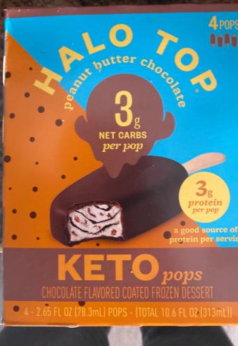 Halo Top, Halo Top Keto Peanut Butter Chocolate Pops 4 - 2.65 fl oz Pops, barcode: 0070640021451, has 5 potentially harmful, 6 questionable, and
    1 added sugar ingredients.