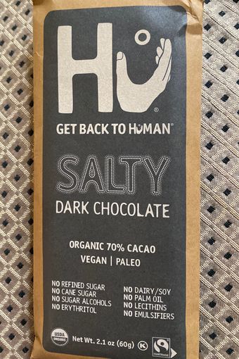 Hu Products Llc, SALTY ORGANIC 70% CACAO DARK CHOCOLATE, SALTY, barcode: 0850180006053, has 0 potentially harmful, 0 questionable, and
    1 added sugar ingredients.