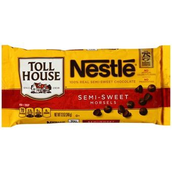 Nestle Usa Inc., SEMI-SWEET MORSELS, SEMI-SWEET, barcode: 0028000215804, has 0 potentially harmful, 2 questionable, and
    1 added sugar ingredients.
