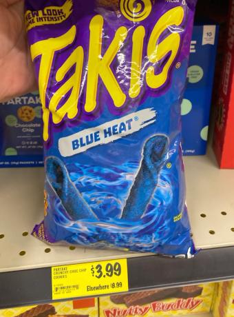 Takis, Takis Blue Heat Hot Chili Pepper Tortilla Chips 9.9 oz, barcode: 0757528037475, has 8 potentially harmful, 4 questionable, and
1 added sugar ingredients.