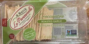 La Panzanella, La Panzanella Croccantini Mini Artisan Crackers 6 oz, barcode: 0659000406055, has 1 potentially harmful, 1 questionable, and
    0 added sugar ingredients.