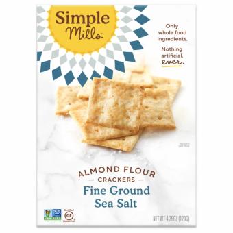 Simple Mills , Almond Flour Crackers with Fine Ground Sea Salt , barcode: 856069005131, has 0 potentially harmful, 1 questionable, and
    0 added sugar ingredients.