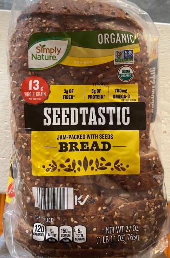 Simply Nature, Seedtastic bread organic, barcode: 4099100253108, has 0 potentially harmful, 0 questionable, and
1 added sugar ingredients.