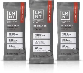 LMNT ELEMENTAL LABS, LMNT Keto Electrolyte Drink Mix Watermelon Salt, barcode: 850009273369, has 0 potentially harmful, 3 questionable, and
    0 added sugar ingredients.