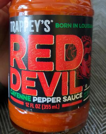 Trappey's Fine Foods, Inc., RED DEVIL CAYENNE PEPPER SAUCE, RED DEVIL CAYENNE PEPPER, barcode: 0748159107323, has 0 potentially harmful, 2 questionable, and
    0 added sugar ingredients.