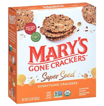 Mary's Gone Crackers, Mary's Gone Crackers Super Seed Everything Crackers 2 Bags 9 Oz Bag 2 Ea, barcode: 0853665005268, has 0 potentially harmful, 0 questionable, and
    0 added sugar ingredients.