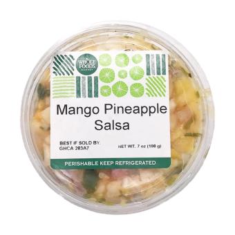 Renaissance Food Group, Llc, WHOLE FOODS MARKET, MANGO PINEAPPLE SALSA, barcode: 0826766810628, has 0 potentially harmful, 1 questionable, and
    0 added sugar ingredients.