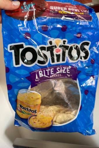 Tostitos, Tostitos Tortilla Chips Bite Size 12 Oz, barcode: 0028400517966, has 2 potentially harmful, 1 questionable, and
    0 added sugar ingredients.